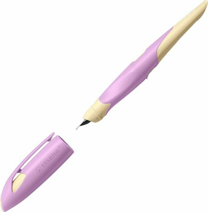 Ручка перьевая STABILO EASYbirdy Pastel Edition д/правшей М синяя, корпус розово-абрикосовый