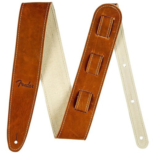 фото Fender ball glove leather strap, brown ремень для гитары/бас-гитары