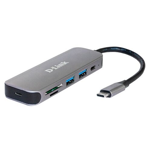 USB-концентратор D-link DUB-2325/A1A, разъемов: 2, серебристый