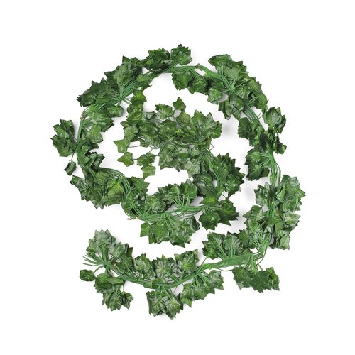 Искусственная лиана 2,1 м - 12 штук, искусственные листья для декора, декоративные лианы на стену, растения в комнату, плющ для комнаты и на балкон