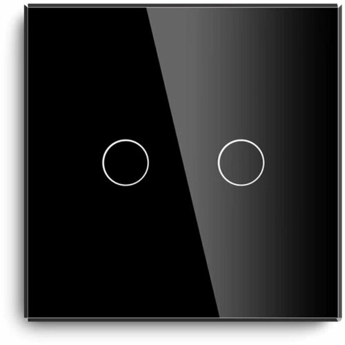 Сенсорный выключатель DiXiS Touch Wall Light Switch 2 Gang / 1 Way (86x86) Black (TS2) eu 1 2 3 4 gang 1 2 way press button black mirror light switch any point wall switch acrylic panel with led socket usb german uk
