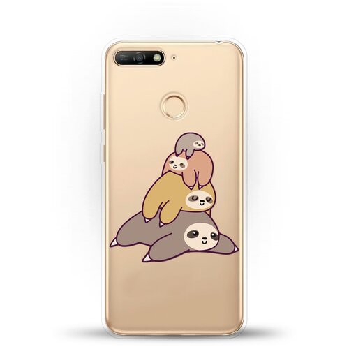 фото Силиконовый чехол 4 ленивца на honor 7c andy & paul