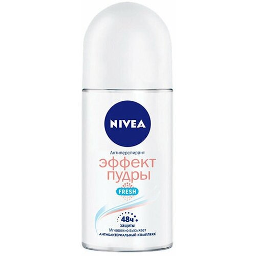 Дезодорант, Nivea, Fresh, эффект пудры, 50 мл дезодорант женский nivea fresh эффект пудры 50 мл ролик