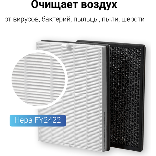 Фильтр для очистителя воздуха антиаллергенный + угольный для Philips AC2887, AC2889, AC3829 комплект (FY2422/30, FY2420/30)