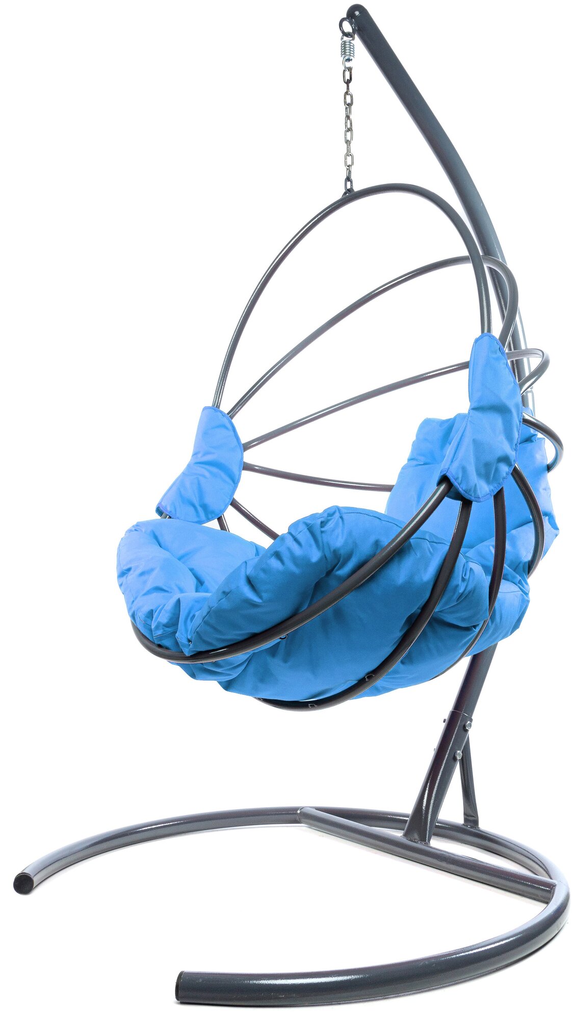 Подвесное кресло M-Group веер, разборный серый, голубая подушка - фотография № 2