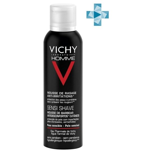 Пена для бритья VICHY Homme для чувствительной кожи склонной к покраснению, 200 мл vichy homme пена для бритья против раздражения кожи 200 мл