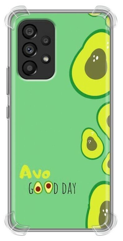 Дизайнерский силиконовый с усиленными углами чехол для Самсунг Гэлакси А53 5Ж / Samsung Galaxy A53 5G Авокадо принт