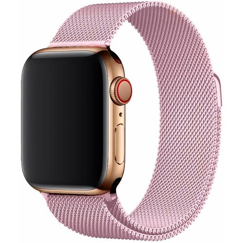 Ремешок для смарт-часов Apple Watch Series 1 2 3 4 SE 5 6 7 8 миланская петля / металический сетчатый браслет 38/40/41 мм, розовый