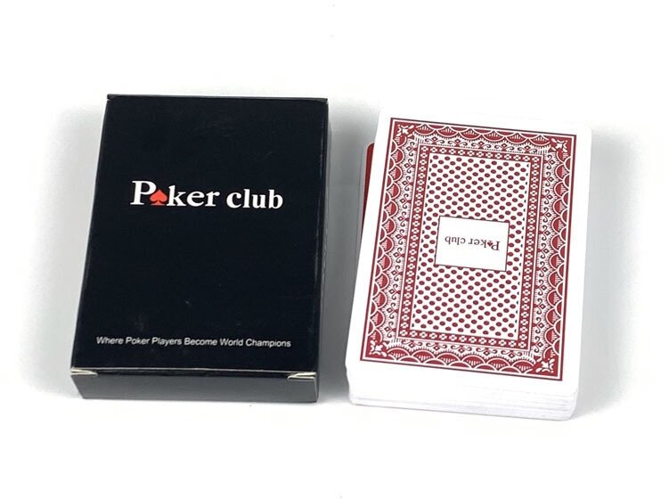 Карты игральные 100% пластик Poker club, красный 54 шт.