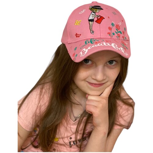 Кепка для девочки розовая, размер 50-54