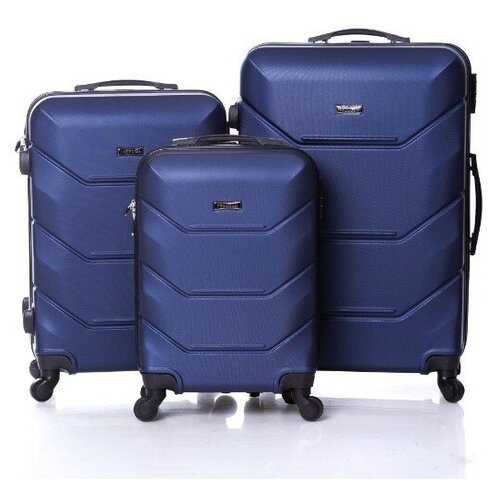 комплект чемоданов impresa happy пудрового цвета 3 штуки Комплект чемоданов Freedom, 3 шт., размер S/M/L, синий