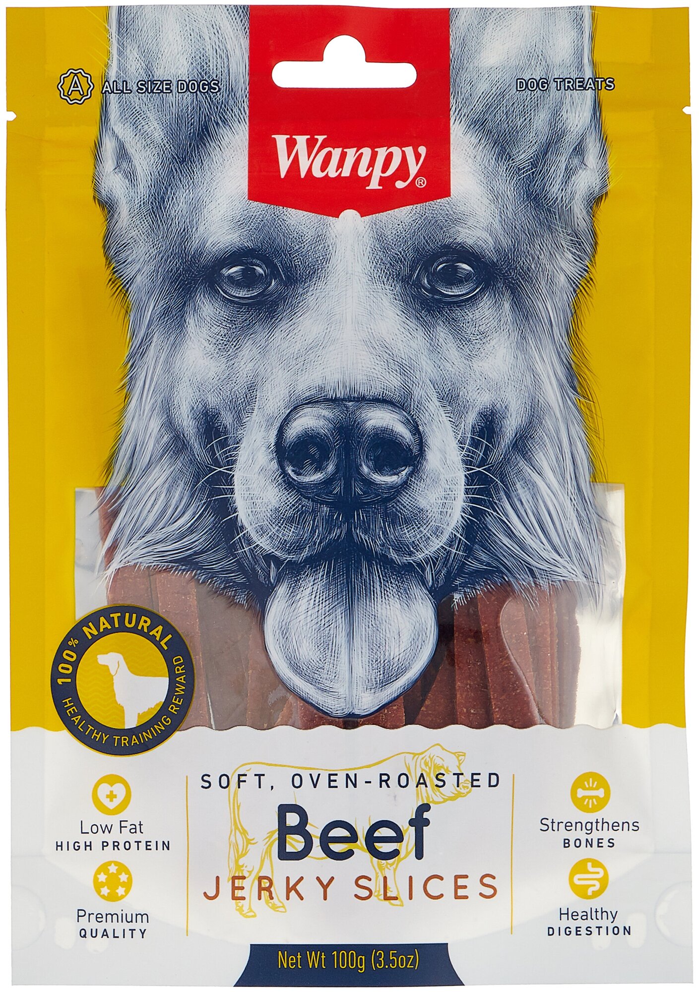 Wanpy Dog соломка из вяленой говядины (100 г.) Говядина, 100 г.