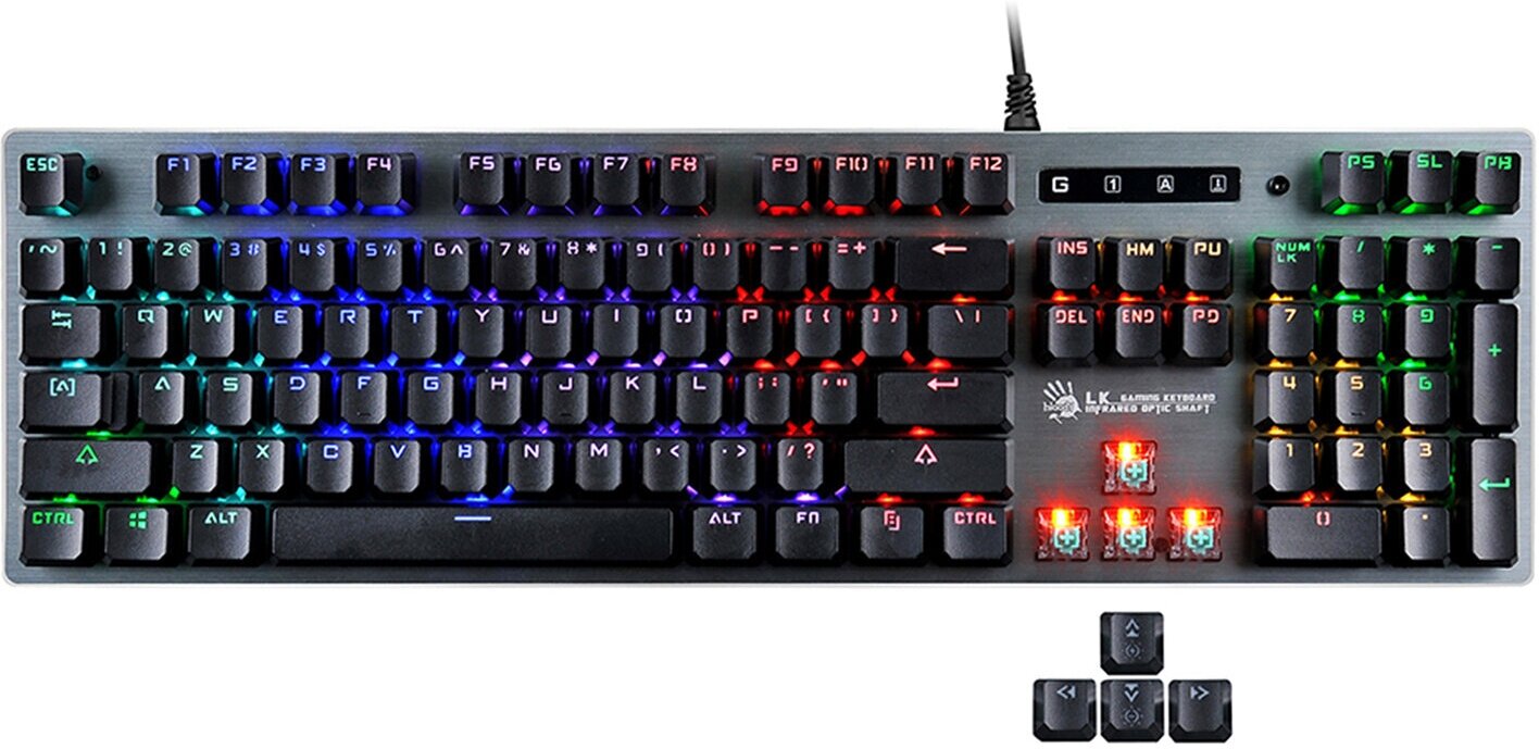 Клавиатура A4Tech Bloody B765 механическая серый USB for gamer LED (B765 GREY/NEON (GREEN SWITCH))