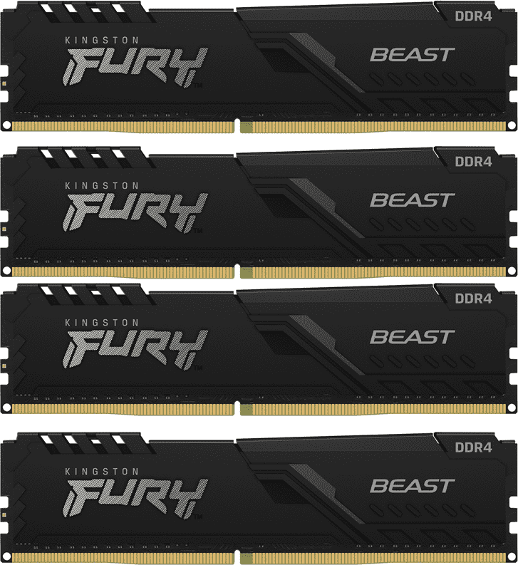 Оперативная память Kingston FURY Beast Black (KF426C16BBK4/128) 128 ГБ/DDR4 32 ГБx4  2666 МГц