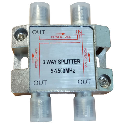 разветвитель на 3 телевизора на f гнёздах с проходом питания Разветвитель телевизионного сигнала делитель РТСД-3П
