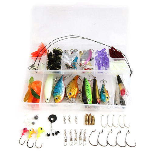 фото Набор приманок и блесен в кейсе / блесна и приманки для рыбалки / подарочный рыболовный набор / набор приманок для ловли рыбы mister box