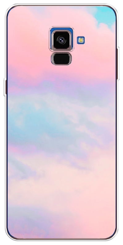 Силиконовый чехол на Samsung Galaxy A8 2018 / Самсунг Галакси А8 2018 Розовые облака