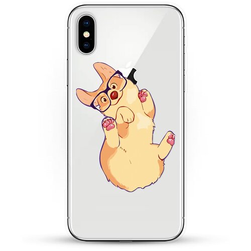 фото Силиконовый чехол корги в очках на apple iphone xs max andy & paul