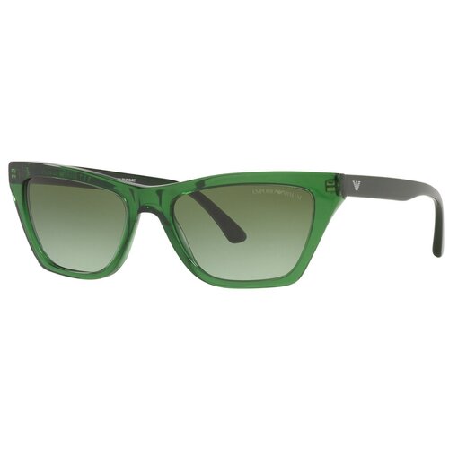 фото Солнцезащитные очки emporio armani, кошачий глаз, оправа: пластик, градиентные, для женщин, зеленый