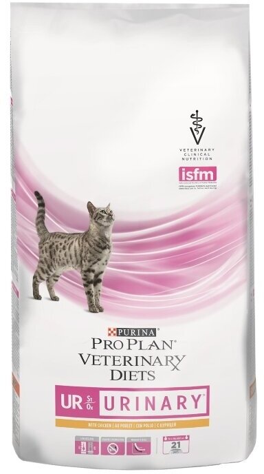 Purina Veterinary Diets Feline UR Urinary с курицей сухой, при заболевания нижних отделов мочевыводящих путей 1,5 кг