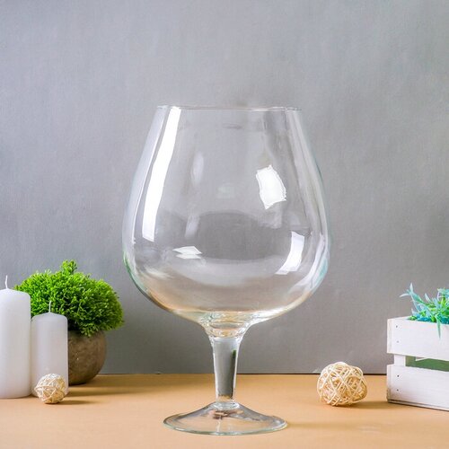 Ваза Натали-2 бренди на средней ножке 31х20 см d13см 5л 1628 прозрачная 2537₽