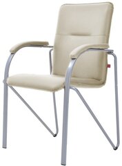 Конференц-кресло Samba Silver светло-бежевое (искусственная кожа/металл серебристый)