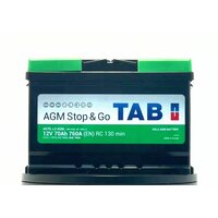 Автомобильный аккумулятор премиум класса TAB AGM Stop&Go 6СТ-70.0 обратная полярность