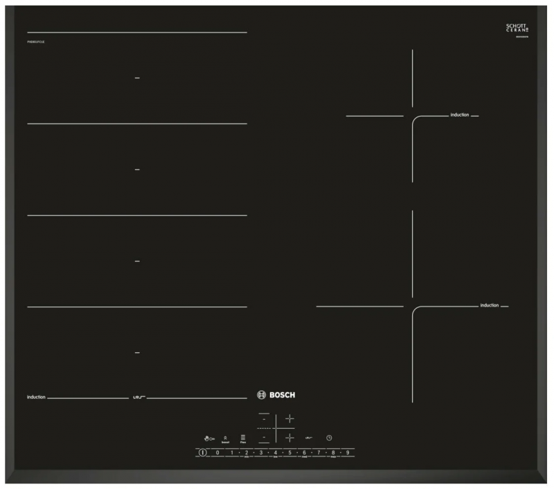 Индукционная варочная панель Bosch PXE651FC1E (черный)