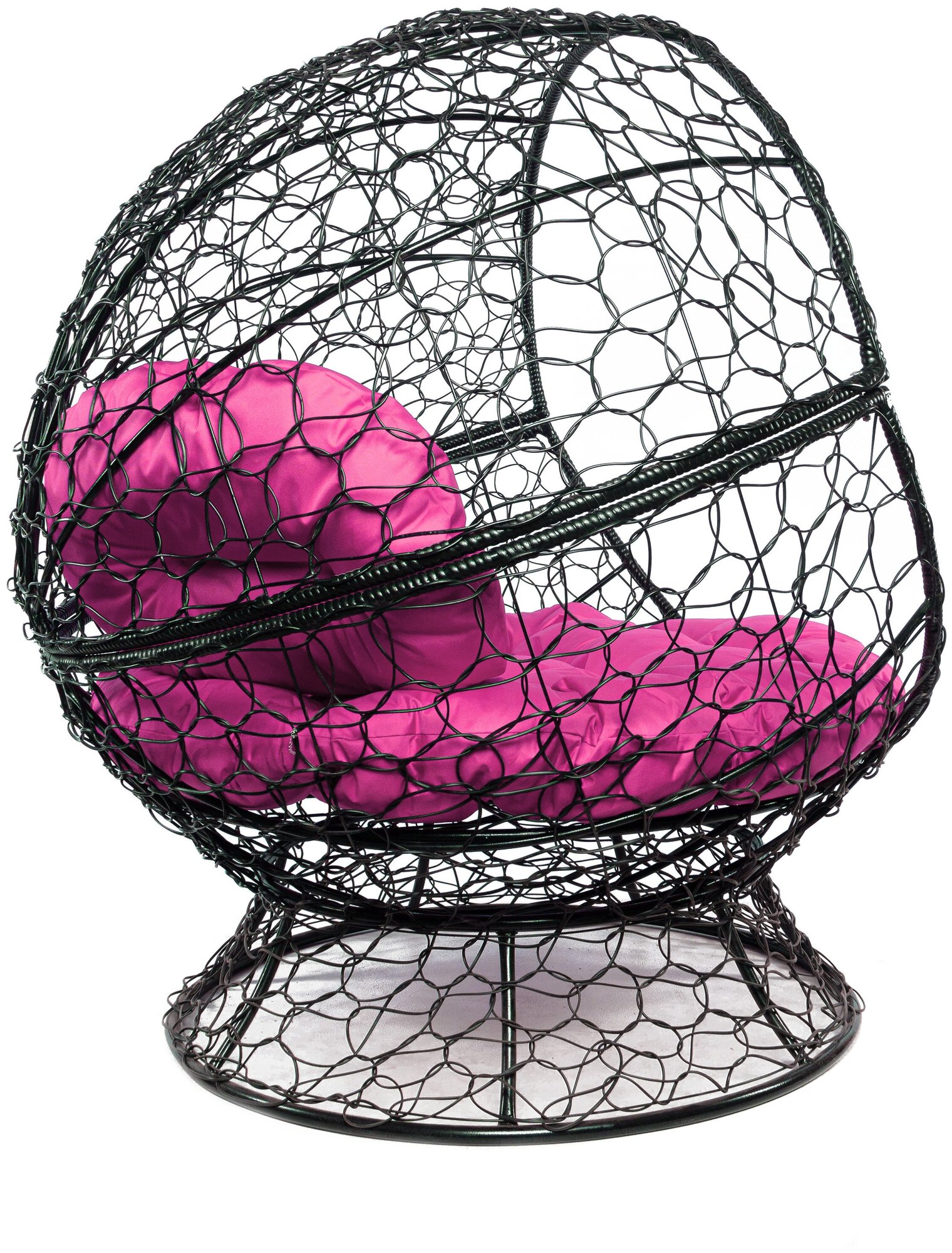 Кресло чёрное M-Group Апельсин ротанг, 11520408 розовая подушка - фотография № 12