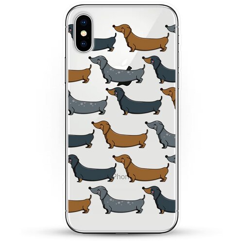 фото Силиконовый чехол узор из такс на apple iphone x andy & paul