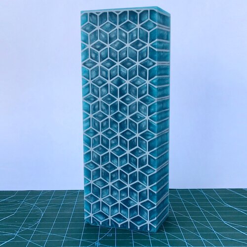 Эпоксидный брусок с сотовым наполнением №137, заготовка для рукояти ножа, поделок, хобби, творчества!