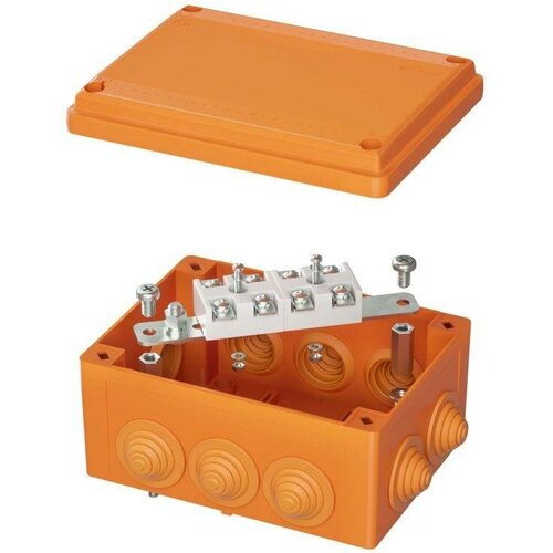 Коробка ответвительная FS 150х110х70мм 4р 450В 32А 10кв. мм нерж. контакт с каб. вводами и клеммн. IP55 пластик. | код. FSK21410 | DKC (2шт. в упак.)