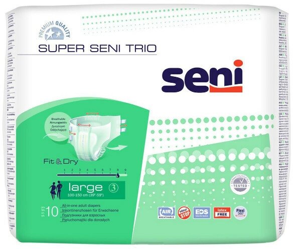 Seni Super Trio Large подгузники для взрослых 10 шт