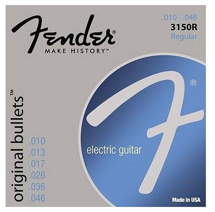 Струны для электрогитары Fender STRINGS NEW ORIGINAL BULLET 3150R PURE NKL BLT END 10-46