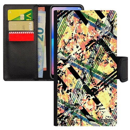 фото Чехол книжка на мобильный xiaomi mi 8, "тартан плитка" клетка квадрат utaupia