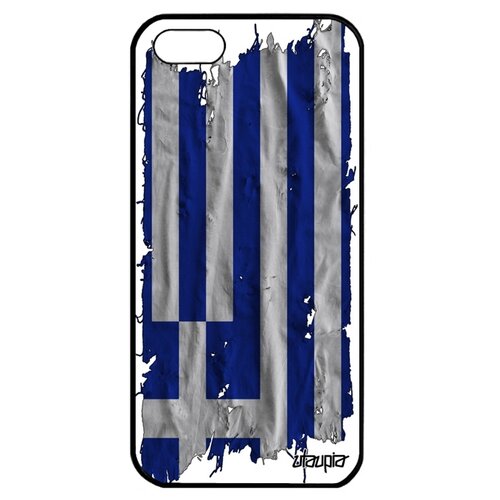 фото Чехол на телефон iphone 5 5s se, "флаг греции на ткани" страна государственный utaupia