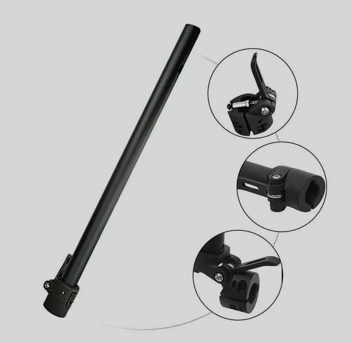 Рулевая стойка электросамоката Xiaomi M365 Aovo черного цвета; рулевая колонка электросамоката