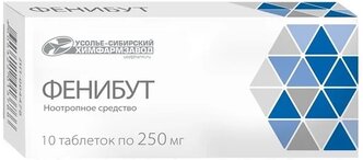 Фенибут таб., 250 мг, 10 шт.