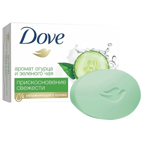 Dove Крем-мыло кусковое Прикосновение свежести, 2 уп., 2 шт., 135 мл, 135 г