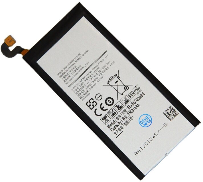 Аккумуляторная батарея для Samsung SM-G920F, SM-G920FD (Galaxy S6) (EB-BG920ABE) 2550 mAh