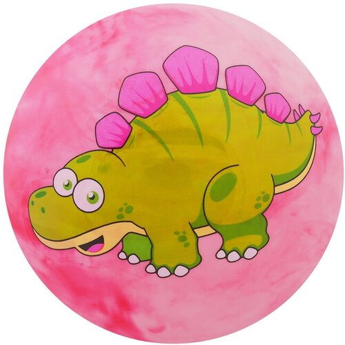 Мяч детский «Динозаврики», d=25 см, 60 г, цвет розовый, рисунок микс