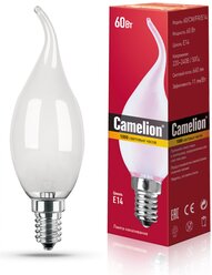Camelion MIC Camelion 60/CW/FR/E14 Эл.лампа накал.с матовой колбой, свеча на ветру 11279