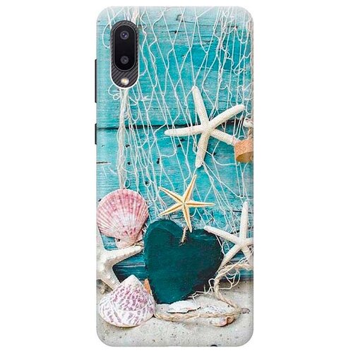 фото Ультратонкий силиконовый чехол-накладка для samsung galaxy a02 с принтом "морские звезды" gosso