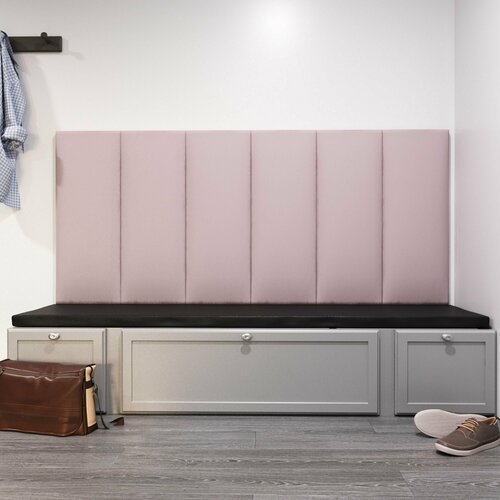 Мягкие стеновые панели, изголовье кровати, размер 30*80, комплект 2шт, цвет бледно-розовый