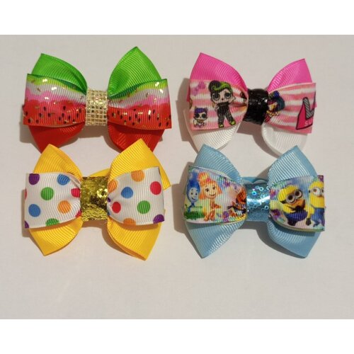 Бантики для девочек , набор 4 шт