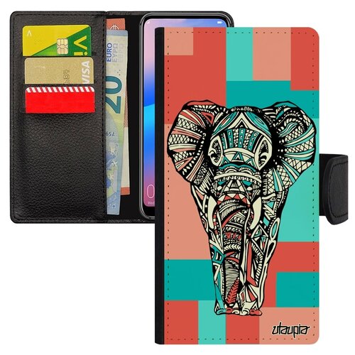 фото Чехол-книжка для телефона huawei p20 pro оригинальный дизайн слон саванна африканский utaupia