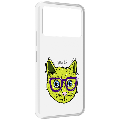 Чехол MyPads Зеленый кот для Infinix NOTE 12 VIP (X672) задняя-панель-накладка-бампер