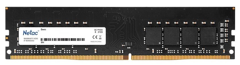 Память оперативная DDR4 4Gb Netac Basic 2666MHz CL19 (NTBSD4P26SP-04)