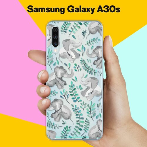 Силиконовый чехол Узор из слонов на Samsung Galaxy A30s силиконовый чехол узор из слонов на samsung galaxy a30s