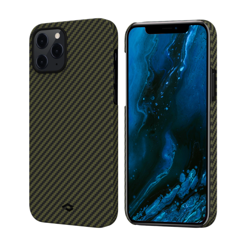 фото Чехол pitaka magez case для iphone 12 pro 6.1", черно-зеленый, кевлар (арамид)